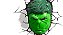 Luminária Rosto do Hulk Face 3d Light Fx Avengers  MARVEL - Imagem 2