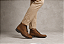 Bota Cano Curto Masculina Couro Camurça Marrom Estonado Barcelona Design | First Bull - Imagem 6