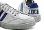 Tênis Sneakers Couro Branco Estonado/ Azul Barcelona Design | Luck Bull - Imagem 7