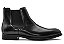 Bota Chelsea Cano Baixo Couro Preto Barcelona Design - Imagem 1