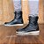 Bota Moc Toe Masculina Cano Alto Couro Preto Barcelona Design - Imagem 3