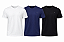 Kit 3 Camisetas De Algodão Egípcio Branco/Azul/Preto Barcelona Design - Imagem 1