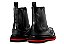 Bota Chelsea Couro Preto Solado Tratorado Vermelho - Tam 33 ao 36 Barcelona Design - Imagem 4