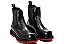 Bota Chelsea Couro Preto Solado Tratorado Vermelho - Tam 33 ao 36 Barcelona Design - Imagem 10