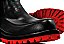 Bota Chelsea Couro Preto Solado Tratorado Vermelho - Tam 33 ao 36 Barcelona Design - Imagem 5