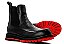 Bota Chelsea Couro Preto Solado Tratorado Vermelho - Tam 33 ao 36 Barcelona Design - Imagem 8