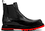 Bota Chelsea Couro Preto Solado Tratorado Vermelho - Tam 33 ao 36 Barcelona Design - Imagem 1