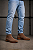 Bota Chelsea Masculina Zíper Lateral Couro Camurça Marrom Barcelona Design - Imagem 2