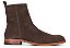 Bota Chelsea Masculina Zíper Lateral Couro Camurça Marrom Barcelona Design - Imagem 1