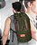 Mochila Cargo Redonda 28L de academia em Couro legítimo e Lona - Imagem 2