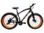FAT BIKE ARO 26 VIZU X-TREME PRETA LARANJA CÂMBIO SHIMANO 21 MARCHAS SUSPENSÃO INVERTIDA - Imagem 1