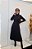 Vestido Midi Plissado Preto Gola Alta - Imagem 1