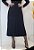 Vestido Midi Plissado Preto Gola Alta - Imagem 2