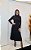 Vestido Midi Plissado Preto Gola Alta - Imagem 3