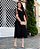 Vestido Midi Plissado Tule Preto - Imagem 1