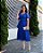 Vestido Midi Plissado Tule Azul Royal - Imagem 1