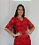 Vestido Tubinho Vermelho com Bordado - Imagem 3