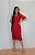 Vestido Tubinho Vermelho com Bordado - Imagem 1