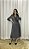 Vestido Plissado Preto Brilho Prata - Imagem 1
