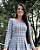 Vestido Malha Tweed Branco e Azul Marinho - Imagem 4