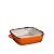 Panela Caçarola Quadrada — Laranja — 28 cm — Tampa de Vidro — Cook&Chef — Mimo Style - Imagem 2