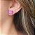 CONJUNTO PEDRA RETANGULAR FUCSIA FUSION BANHADO A RÓDIO NEGRO - Imagem 3