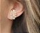 BRINCO EAR HOOK COM ESTRELAS CRAVEJADAS BANHADO A OURO - Imagem 2