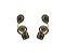 BRINCO EAR CUFF COM GOTA CENTRAL NEGRA  BANHADO A OURO - Imagem 1