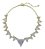 COLAR LUXO TRIÂNGULOS EM ZIRCÔNIAS CRISTAIS BANHADO A OURO - Imagem 1