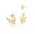 BRINCO EAR JACKET COM ESTRELAS CRAVEJADAS BANHADO A OURO - Imagem 1