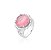 ANEL COM PEDRA REDONDA LIGHT PINK FUSION BANHADO A RÓDIO - Imagem 1