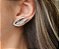 BRINCO EAR CUFF ASA TRABALHADA BANHADO A RÓDIO BRANCO - Imagem 2