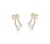 BRINCO EAR CUFF CRAVEJADO COM DUAS PÉROLAS BANHADO A OURO - Imagem 1