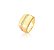 ANEL RETANGULAR COM FILEIRAS CRAVEJADAS BANHADO A OURO - Imagem 1