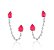 BRINCO EAR LINE DUPLO GOTA RUBELITA BANHADO A RÓDIO - Imagem 1