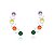 BRINCO EAR CUFF COM CRAVAÇÃO COLORIDA REDONDA BANHADO A RÓDIO - Imagem 1