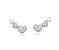 BRINCO EAR CUFF CORAÇÕES CRAVEJADOS BANHADO A RÓDIO - Imagem 1