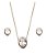 CONJUNTO OVAL SOLITÁRIO CRISTAL BANHADO A OURO - Imagem 1