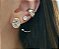 CONJUNTO OVAL SOLITÁRIO CRISTAL BANHADO A OURO - Imagem 2