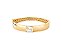 BRACELETE LISO COM PEDRA RETANGULAR CENTRAL BANHADO A OURO - Imagem 1