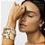 BRACELETE LISO COM PEDRA RETANGULAR CENTRAL BANHADO A OURO - Imagem 2