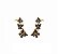 BRINCO EAR CUFF BORBOLETAS COM CRAVAÇÃO NEGRA BANHADO A OURO - Imagem 1