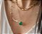 CONJUNTO GOTA ESMERALDA FUSION BAHADO A OURO - Imagem 2