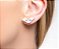 BRINCO EAR CUFF COM GOTAS E CORAÇÃO BANHADO A RÓDIO BRANCO - Imagem 2