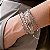 BRACELETE COM FILEIRAS TRABALHADAS E DETALHE EM ZIRCÔNIA BANHADO A RÓDIO - Imagem 2