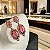 Brinco Pêndulo com Cabochão Rosa e Cravação Lateral Banhado a Ouro Rosê - Imagem 3