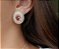 BRINCO OVAL LUXO COM PEDRA CENTRAL ROSA BANHADO A OURO - Imagem 2
