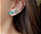 BRINCO EAR CUFF COM PEDRAS TURMALINA BANHADO A RÓDIO BRANCO - Imagem 2