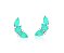 BRINCO EAR CUFF GOTAS TURMALINA AZUL FUSION BANHADO A RÓDIO BRANCO - Imagem 1