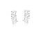 BRINCO EAR CUFF GOTAS CRISTAIS BANHADA A RÓDIO BRANCO - Imagem 1